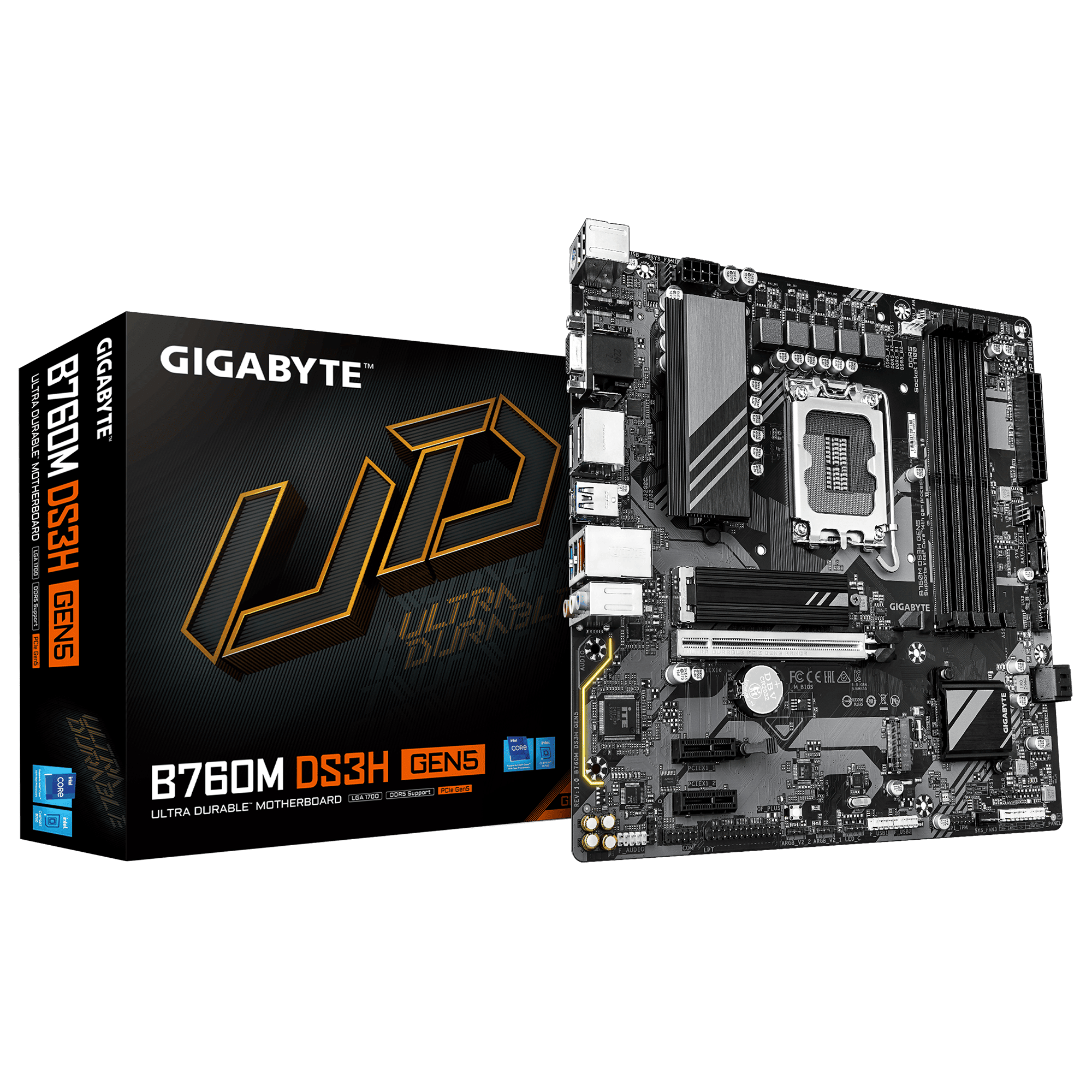 לוח Gigabyte B760M DS3H GEN5 M-ATX DDR5 DP HDMI LGA1700